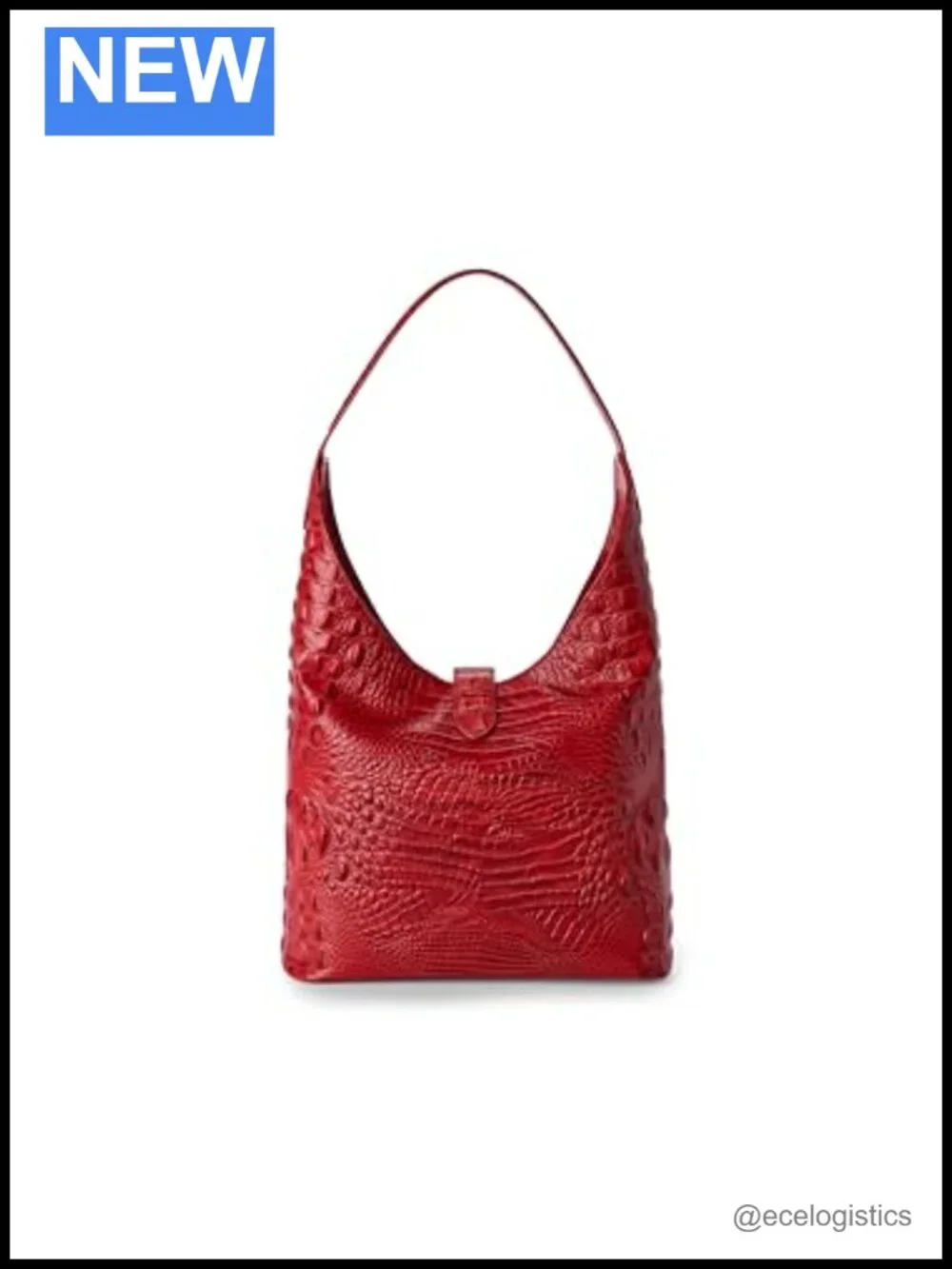Vintage Leather Hobo Bag with Hidden Magnet Tab Closure